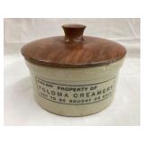 Toloma Creamery Stoneware Butter Crock w/ Black