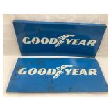(2) Goodyear Steel Display Signs, 9 1/4'T, 20'L,