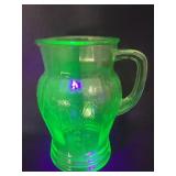 Green Depression Uranium Glass Cameo Ballerina