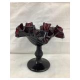 Amethyst Glass Compote, 5 3/4'T, Base Chips