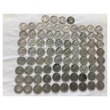 (84) Silver Roosevelt Dimes, (47)1947-(37)1948