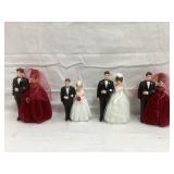 (4) Vintage Wedding Toppers, (2) Matching