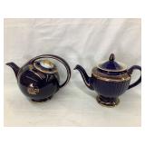(2) Vintage Hall Cobalt Blue Teapots