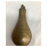 Vintage Dixon & Sons Brass Powder Horn, 7 1/2"T
