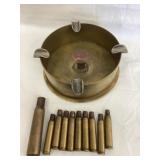 Tramp Brass Art Ashtray, 2 1/4"T, 6"Diameter &