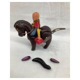 Vintage Celluloid Cowboy on Bucking Bronco, Ears