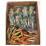 Flat of Nervous Minnow Fishing Lures, Some w/ Box