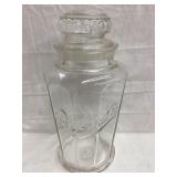 Bunte Embossed Glass Candy Jar, Onner Rim & Lid