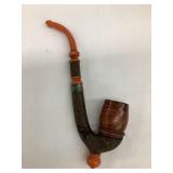Early Ornate Smoking Pipe, 1865 Patent, approx.