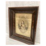 Ornate Wood Frame w/ Victorian Lady Print, 14"T,