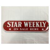 Star Weekly on Sale Here Enamel Sign, Age