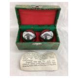 Vintage Chinese Therapy Balls w/ Box, Box Faded,