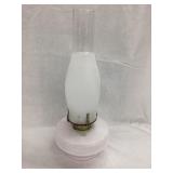 Milk Glass Kerosene "Bracket" Lamp w/ Frosted