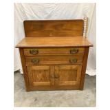 Primitive Wooden Wash Stand w/ Backsplash, 35ï¿½T,