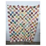 Vintage Quilt Top, Stains & Loose Threads,