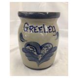 Modern Greeley (Iowa) Adv.Stoneware Crock, 5