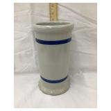 Red Wing Stoneware Blue Banded Florist Vase, Rim