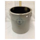 4 Gal. Salt Glazed Stoneware Crock w/ Cobalt