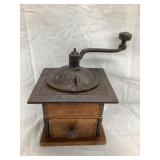 Cast Iron & Wood Table Top Coffee Grinder, 8