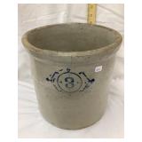 3 Gal. Macomb Crock, 10"T, Side/Rim Cracks, Base