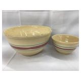 (2) Watt Pink & Blue Banded Bowls, 4 1/2ï¿½T & 2