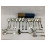 (19) Vintage Silverware Pieces Incl. Ladle w/