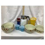 Vintage Kitchen Lot-(2) Pyrex Cups, (5) Halls
