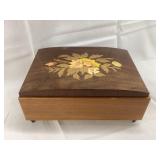 Inlaid Wood Music Box, Made in Italy, Working, 2