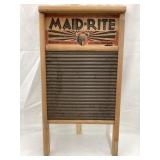 Vintage Maid-Rite Wooden Washboard, 23 1/4" T x