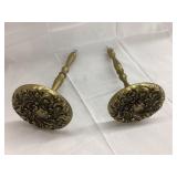 Pair of Brass Curtain Tie Backs, 8'L