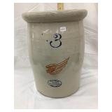 Union Red Wing Stoneware 3 Gal. Churn, 4" Wing,