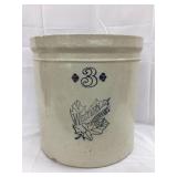 Western Stoneware 3 Gal. Crock, Glued Chunk, Base