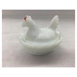 Westmoreland Mini Milk Glass Hen on a Nest, 2ï¿½T,