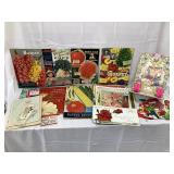 (7) Vintage Seed Catalogs, Valentines, Paper