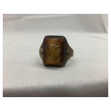 Vintage Sterling Ring w/ 10K Gold Top & (Soldier