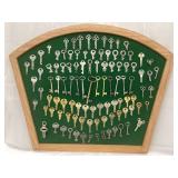 Vintage Keys Displayed on Board, Board Measures