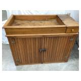 Primitive Wooden Wainscot Dry Sink, 35 1/2ï¿½T,