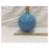 Blue Milk Glass Lightening Rod Glass Globe, 5" T