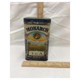 Monarch Tea Tin, 5 1/2"T 3 1/2"Base