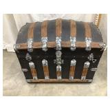 Primitive Wooden Humpback Trunk w/ Metal