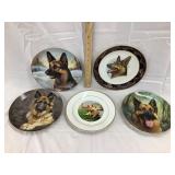 (5) German Shepherds Dog Plates