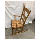 Primitive Wooden Youth Size Rocker, 34ï¿½T Back