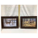 (2) Modern Plastic Deer Wildlife Pictures, 15