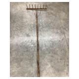 Primitive Wood Rake, NO SHIPPING, 72 1/2ï¿½L