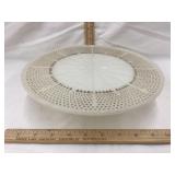 Vintage Milk Glass Cake Plate, 21/2" T, 10 1/4"