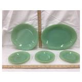 (5) Fire King Jadeite Plates