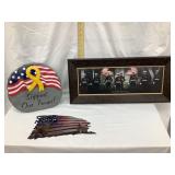 (3) American Patriotic Items-Plastic Rock &