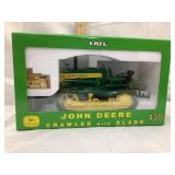 Ertl John Deere 430 Toy Crawler w/ Blade, Plow