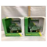 (2) Ertl John Deere 1:64 Scale Toy Combines, NIB,