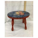 Primitive Painted Wooden Step Stool w/ Added Top,